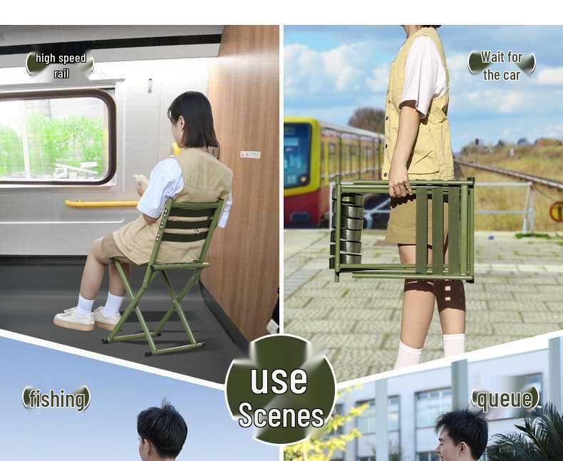 Портативное складное кресло со спинкой для кемпинга, рыбалки и барбекю - Бесплатная доставка