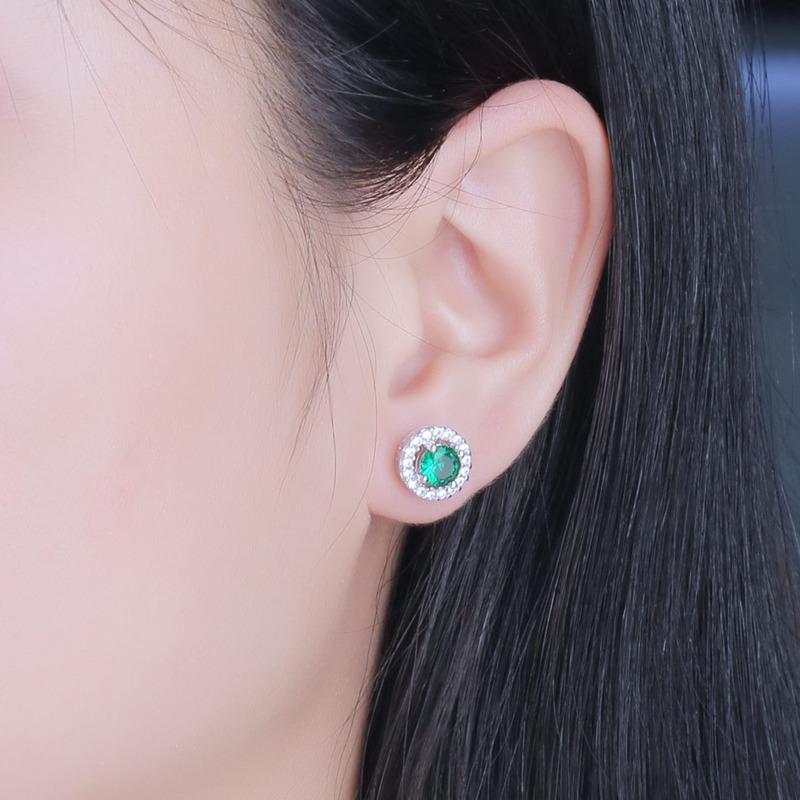 Gica Gema Ювелирные изделия из стерлингового серебра S925, круглые персонализированные классические серьги-гвоздики для женщин, изысканные ювелирные изделия высокого качества, подарок на День святого Валентина