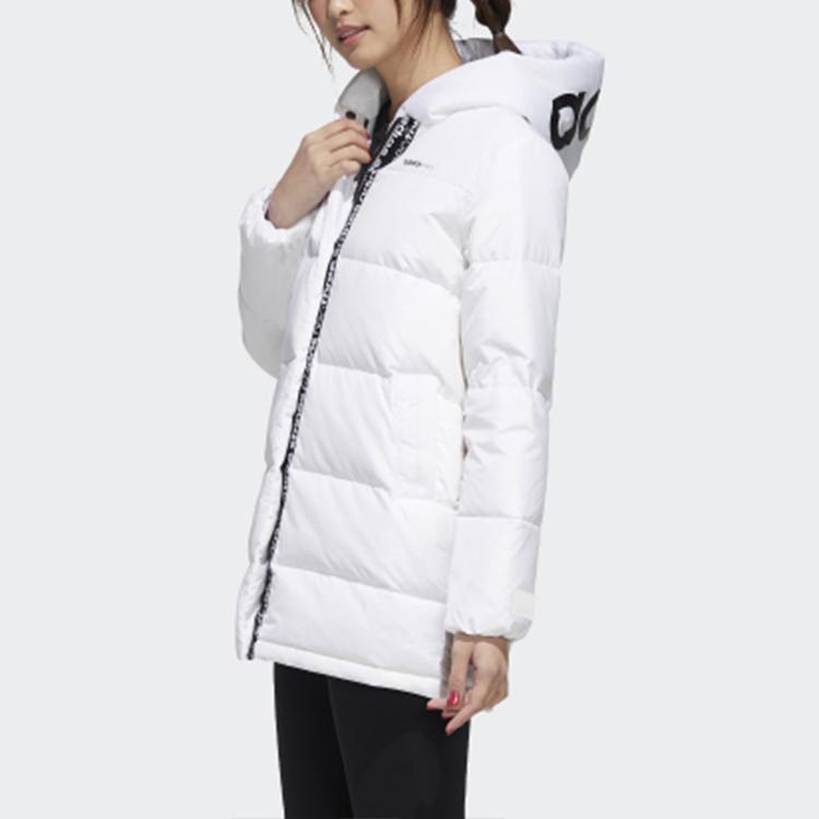 adidas Neo Large Logo Sports Mid-Light Down Jacket Women Outwear White GJ8824