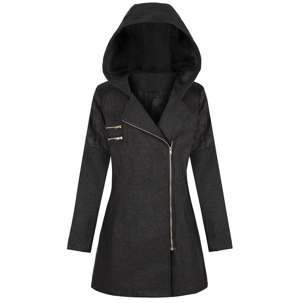  Womens Winter Warm Outwear Floral Print Hooded Pockets Vintage Oversize Coats