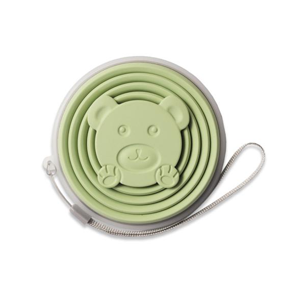 Складной стакан с герметичной крышкой, портативный складной дорожный стакан с мультяшным дизайном для пикника ARI