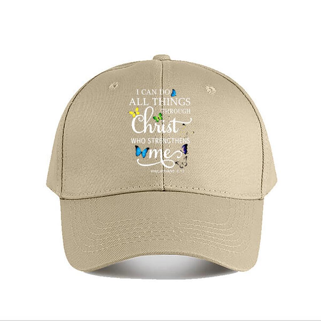 Inspirational Christian Butterfly Philippians Wall Decor Baseball Cap Fashion Unisex Sunhat Womens Outdoor Sports