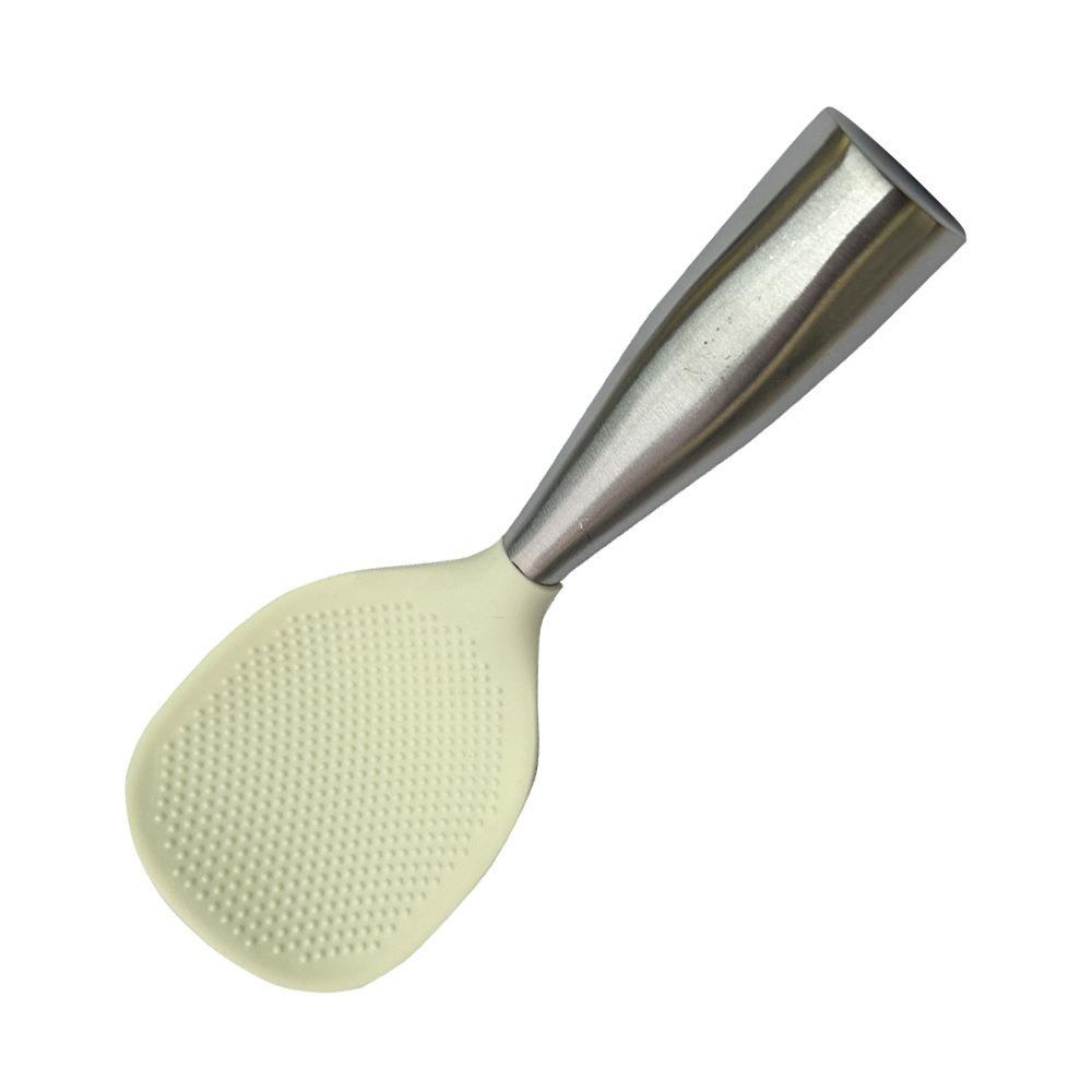Stainless Steel Handle Silicone Rice Spoon Non-stick Serving Spoons Rice Paddle  Rice Cooker