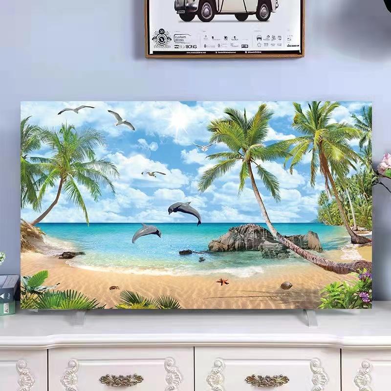 1pcs Landscape Painting Screen Dust Cover Half Pack Heat Dissipation Dust Shield Breathable Moisture-proof Protective LED Covers