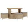 Ensemble de Canapé de Jardin 9 Pièces avec Coussins Beige Rattan Acacia, Ensemble de Salle à Manger de Jardin 4 Pièces 3362012