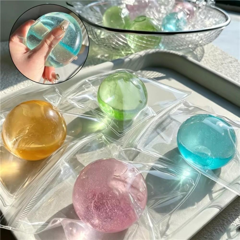 Soft Coconut Oil Squishy Ball Transparent Ball Quick-rebound Squeeze Toy Squishy Toys Decompress