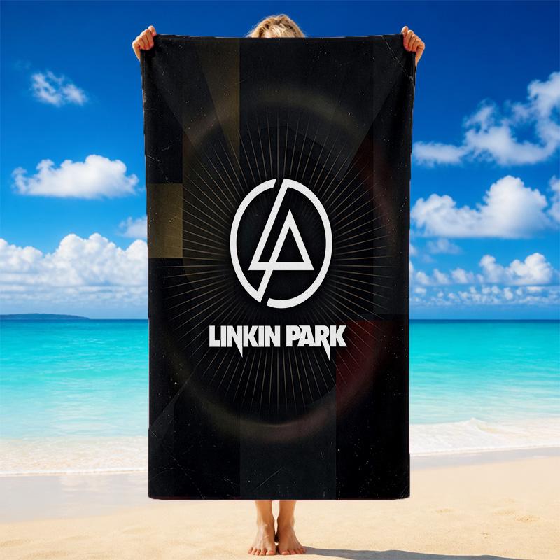 Пляжное полотенце из микрофибры с принтом Linkin Park Песок?Прочное Легкое Полотенце для Плавания, Уличных Путешествий