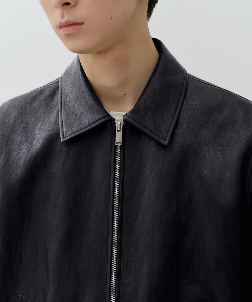 Musinsa Standard Crinkle Synthetic Leather Single Jacket [Black]