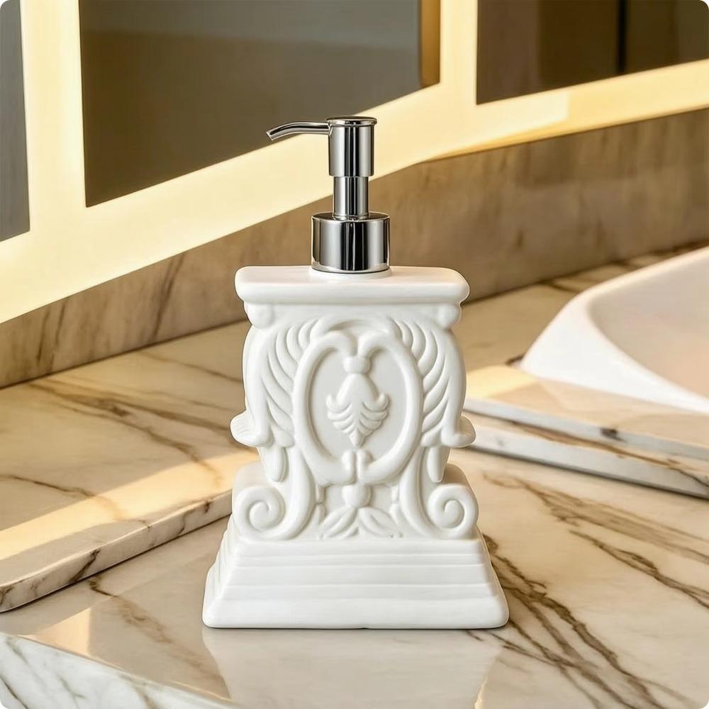 Retro Roman Column Resin Lotion Pump Bottle Refillable Liquid Hand Soap Container Gift