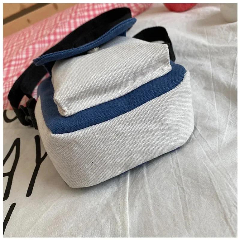 Canvas Shoulder Women's Bag Small Korean Fashion Messenger Crossbody Bag for Girl Students Cotton Cloth Female Handbags