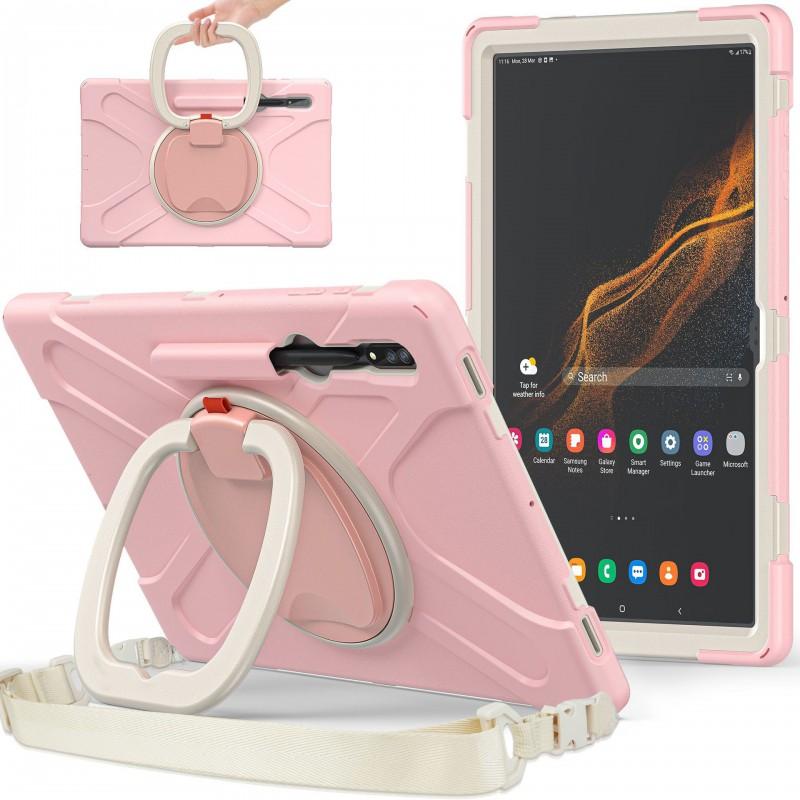 Универсальный чехол для планшета Galaxy Tab S8 Ultra 14,6 дюйма с поворотной ручкой-подставкой, противоударный чехол с полным покрытием В