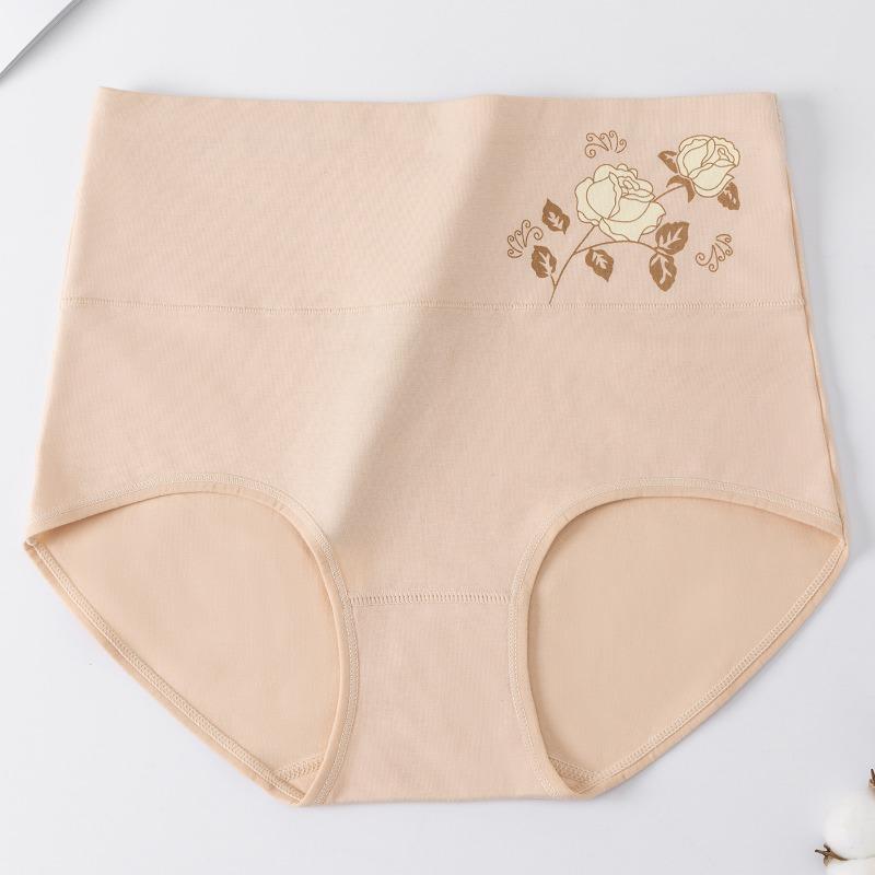 High Waist Tummy Control Breathable Cotton Women Briefs Antibacterial Crotch Ladies Underwear