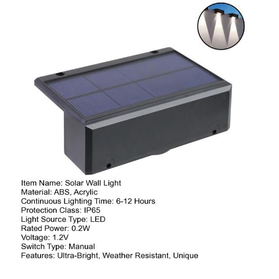 Настенный светильник на солнечной батарее, ультра-яркий, устойчивый к атмосферным воздействиям, IP65, водонепроницаемый уличный садовый светильник для домашнего двора