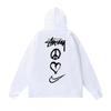 Худи Stu Streetwear Зимняя теплая хлопковая толстовка на флисе с принтом букв Свободный крой Мужская