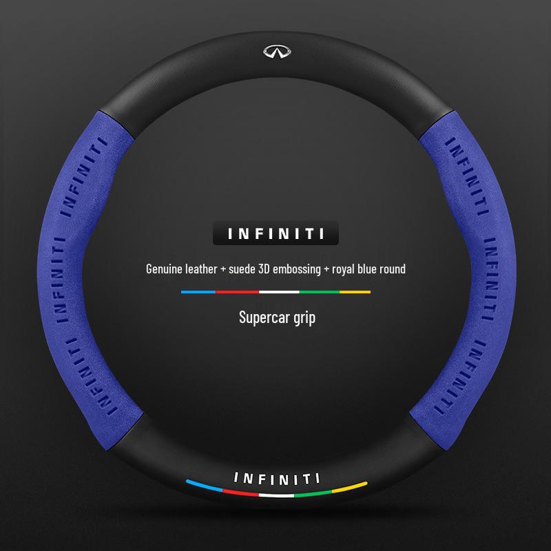 Infiniti Special Car Steering Wheel Cover - Genuine Leather, Suede, Carbon Fiber, Universal, Breathable, All-Season