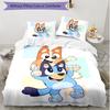 3pcs Duvet Cover Set (1*Duvet Cover + 2*Pillowcase, Without Core), Bluey Print Soft All‑Season Bedding Set, Home Bedroom Decor Gift