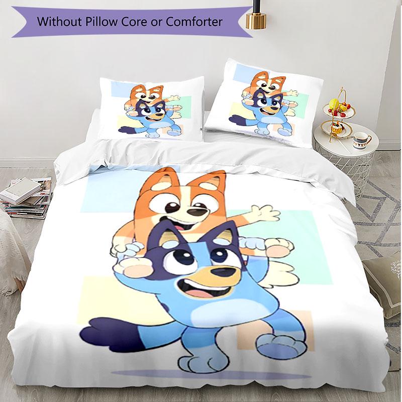 3pcs Duvet Cover Set (1*Duvet Cover + 2*Pillowcase, Without Core), Bluey Print Soft All‑Season Bedding Set, Home Bedroom Decor Gift
