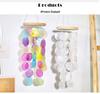 Creative Seashell Wind Chime Mirror – Simple Pastoral Style for Living Room, Study, or Balcony Decor.