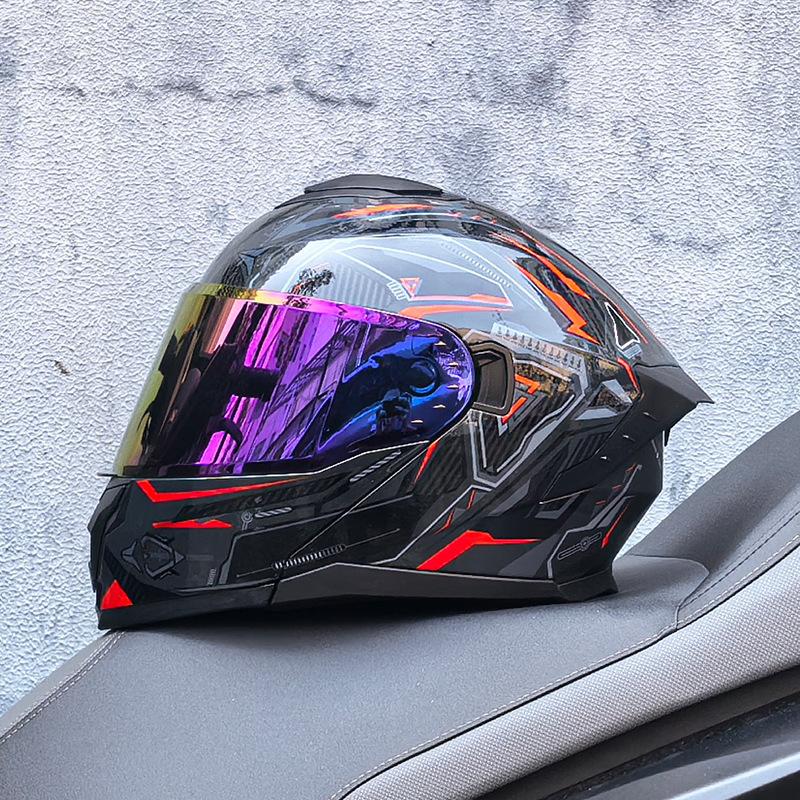 Motorcycle Helmet Men's and Women's Face-off Helmet Summer Locomotive Full Helmet Universal Safety In All Seasons