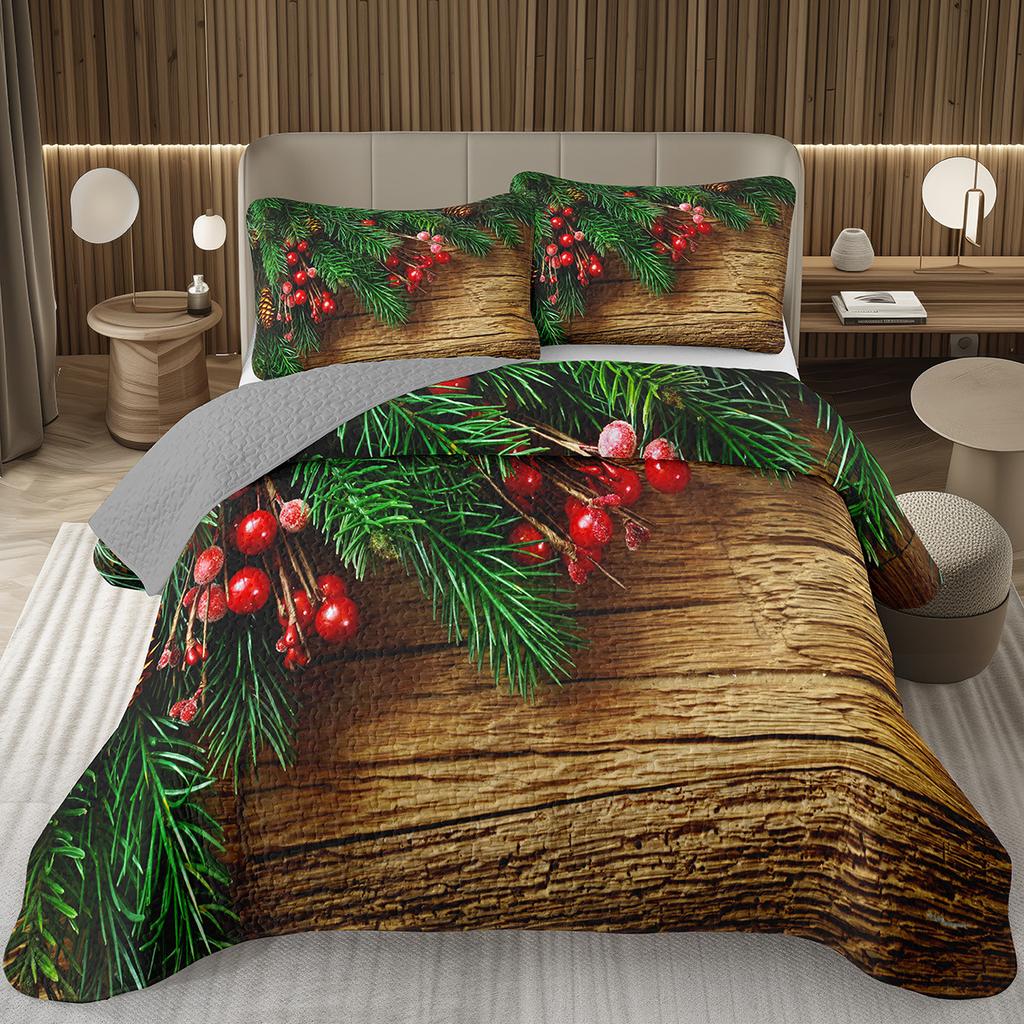 Рождественский комплект покрывала Рождественский комплект покрывала на кровать Размер Twin Full King Рождественский комплект одеяла с елкой Для Рождества Рустикальная вечеринка Праздничный декор