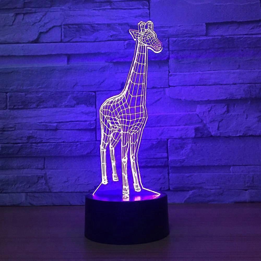 Животные Жираф 3D Ночник Сенсорный Светодиодный Настольные Лампы 7 Цветов Изменяемый Настольная Лампа Стол Домашний Декор Комнаты Подарок