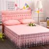 Декоративная вышитая кружевная юбка для кровати Юбка для кровати принцессы Нескользящий наматрасник Защитное покрывало Простыня Постельное белье