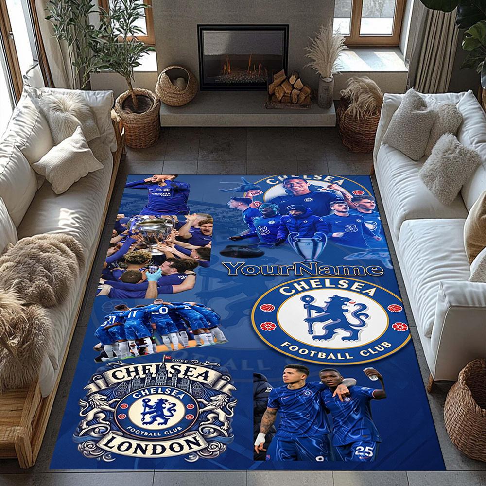 Chelsea Fc Customize Your Name Area Rug Design For Kitchen Foyer Hallway Dining Room Antislip Rug Anime Office Decor Perfect Gift For Womenmen