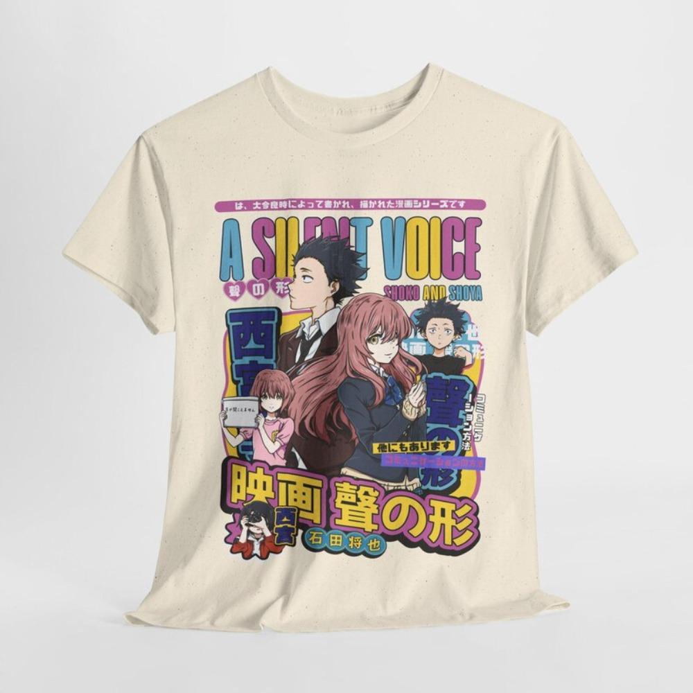 Футболка "A Silent Voice" с Шоко Нисимия и Шоей Исидой, Унисекс, Уличная одежда для фанатов аниме, Повседневная футболка с коротким рукавом, 100% Хлопок