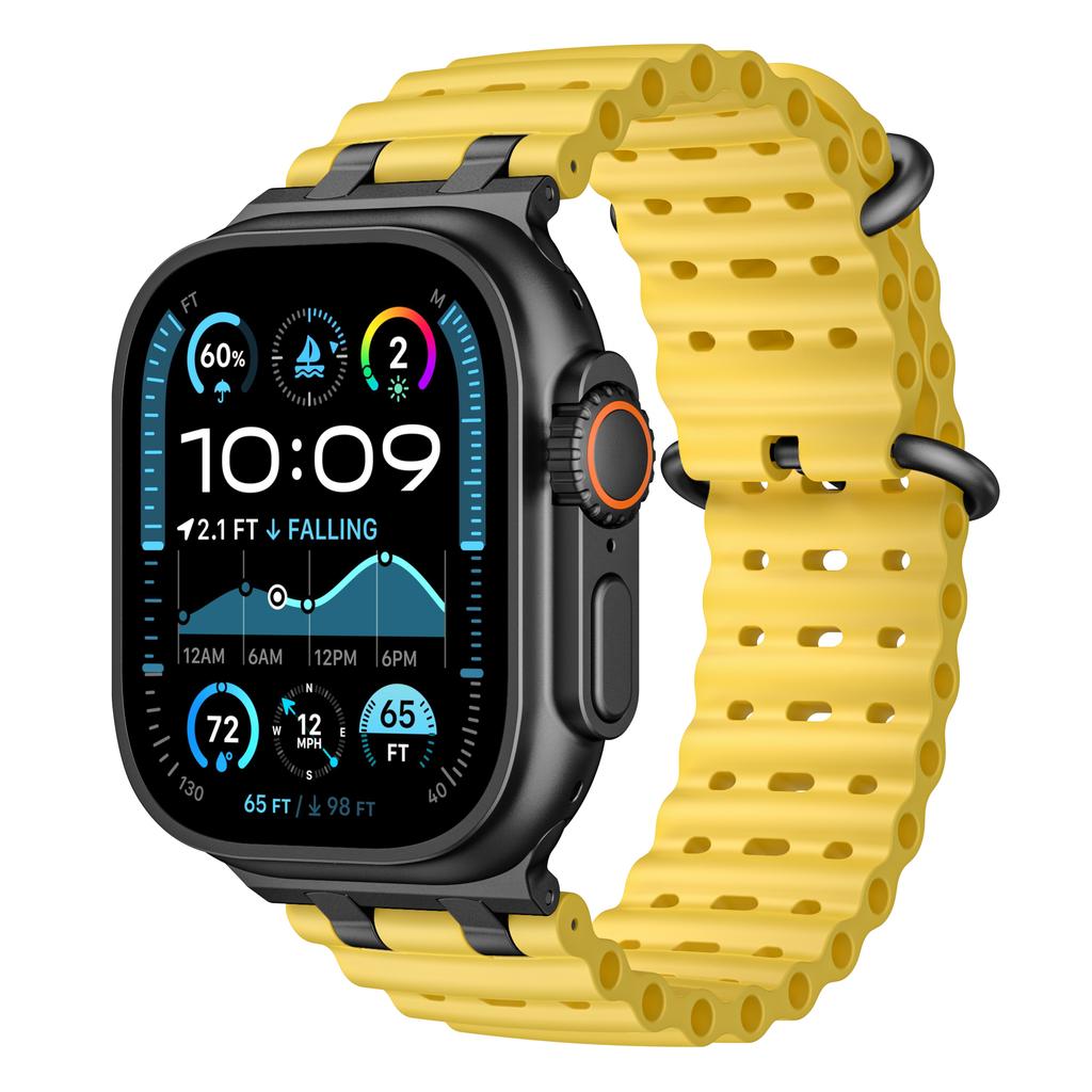 Silicone Band for Apple Watch Ultra 3/2 49mm 46mm 44mm 45mm Breathable Sport Strap for Iwatch Series 11 10 9 8 7 6 5 4 SE3 Men