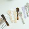 Dessert Spoon Retro Style Smooth Edge Unique Pattern Food Grade Ergonomic Handle Decorative Acrylic Cake