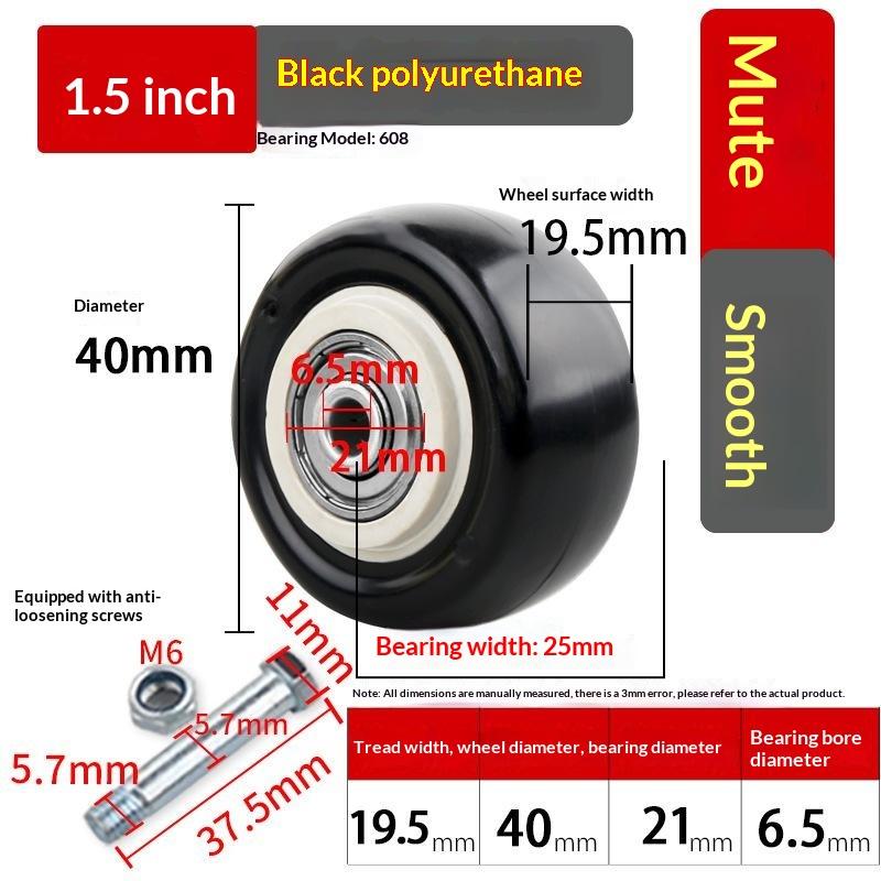 Heavy Duty Replacement Caster Wheels Wear-Resistant 1 Set 1.5/2/2.5/3/4/5 Inch for Kitchen Cabinets Workbench Use