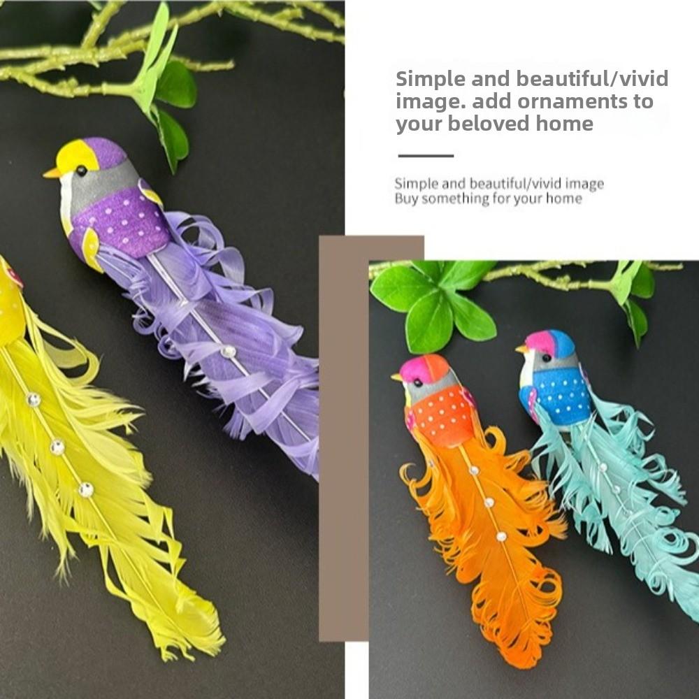 6pcs Photography Props Artificial Foam Feathers Birds For Wedding Festival Home