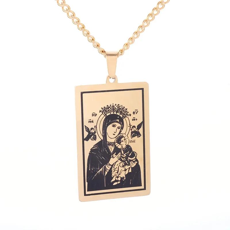 Exquisite Zircon Catholic Virgin Mary of Guadalupe Medal Necklace Women's Fashion Good Luck Amulet Jewelry
