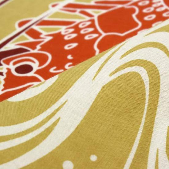 Окрашенное полотенце для рук Anbo Аутентичный окрашенный хлопок Токуока Сделано в Японии 35см x 100см «Прыгающая креветка» 100%