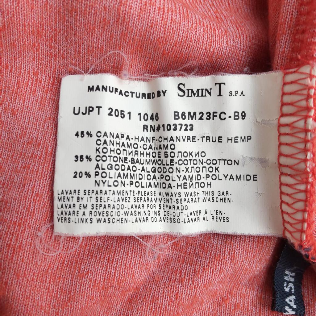 Armani Jeans Мужской блузон на молнии из конопли MISURA-M оранжевый×слоновая кость(ИСПОЛЬЗОВАЛ)
