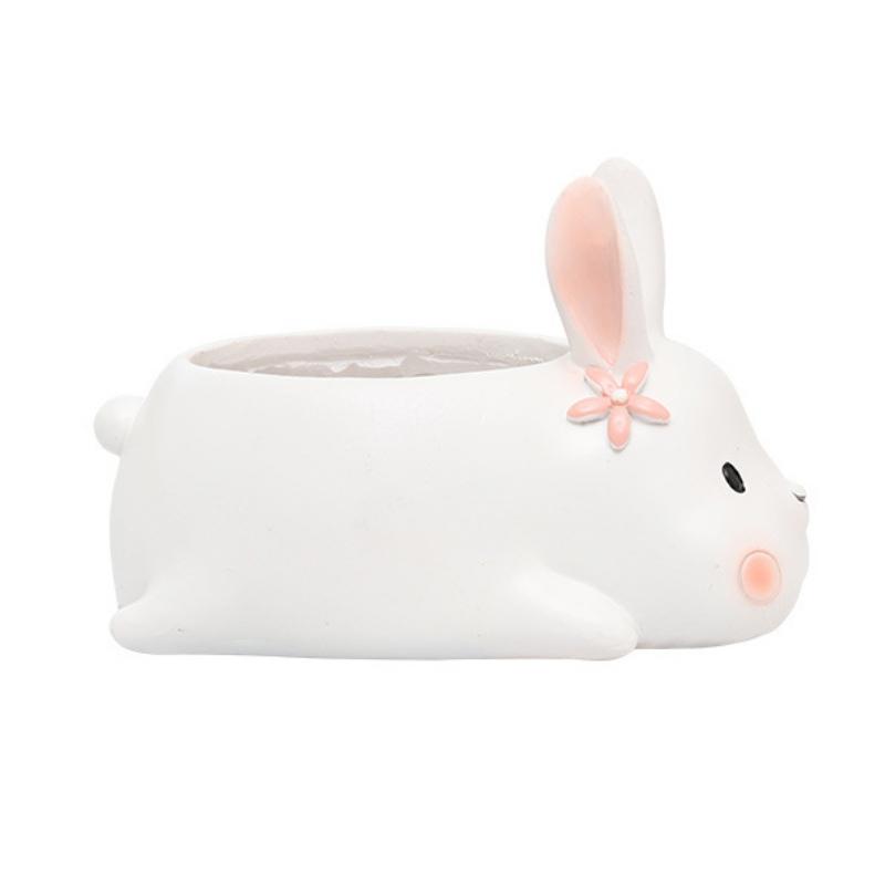 Горшок для цветов в виде суккулентов в форме пингвина и кролика, смоляной цветочный горшок, декоративный садовый горшок для рассады, настольные украшения для сада