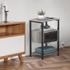 Bedside Table 2-piece Set with Charging Station Suitable for Bedroom, Living Room, Side Table with Storage Drawer