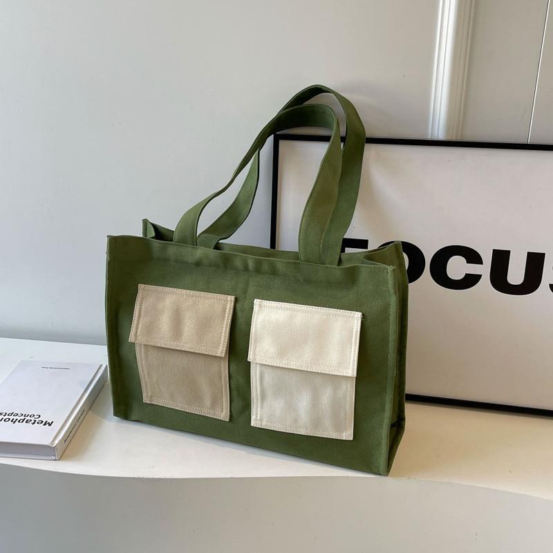 Стильная холщовая сумка-тоут большой вместимости для женщин, уличная мода, сумка через плечо