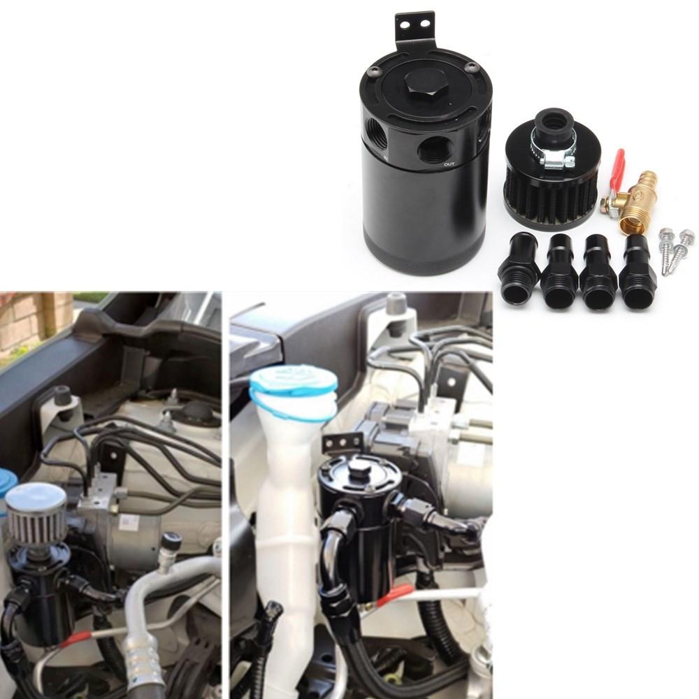 Универсальный автомобильный 3-портовый маслоуловитель, бак-сепаратор, 1 выход, 2 входа, с дыхательным фильтром и комплектом фильтров для слива масла