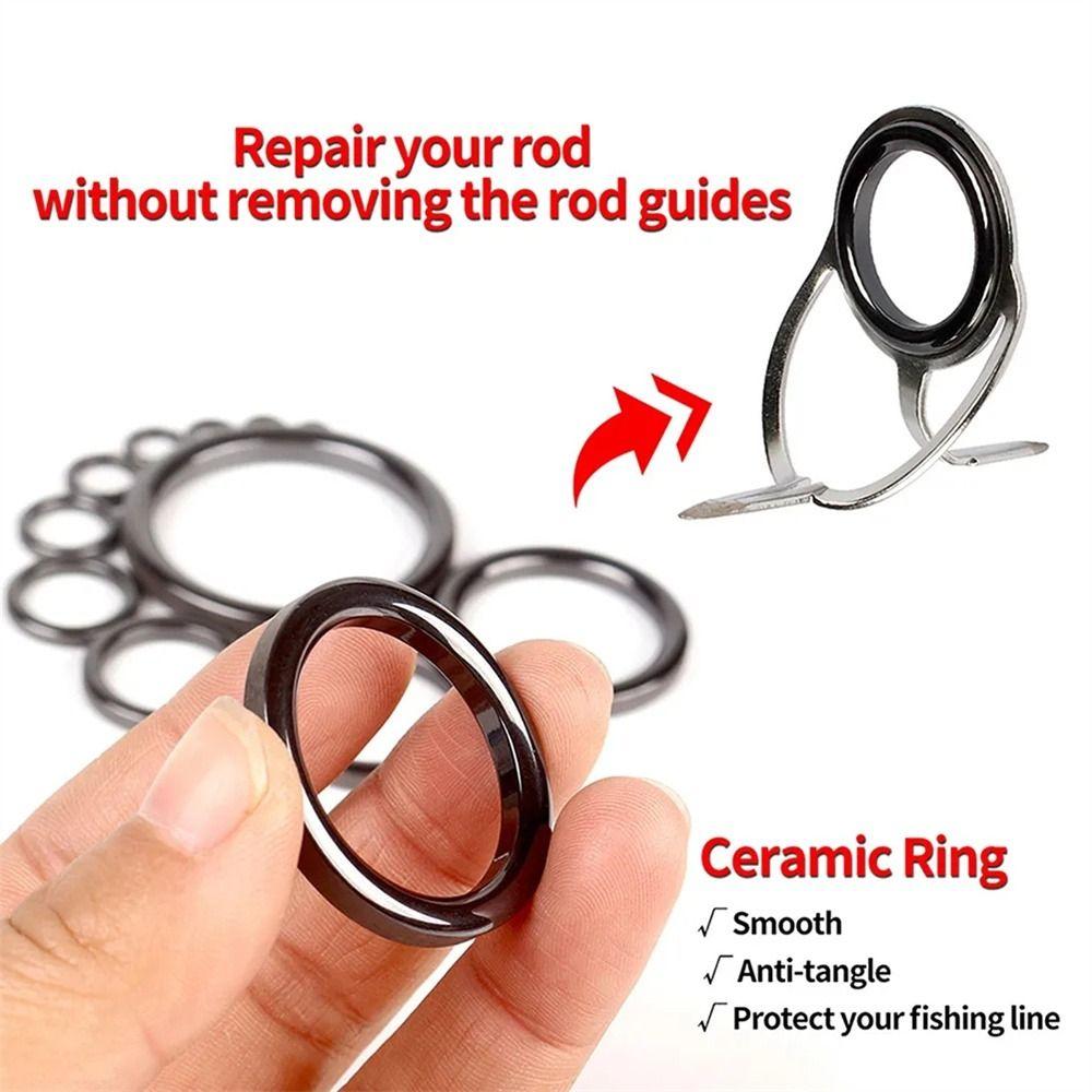O rings Fishing Rod Guides Smooth Rod Eye Replacement Ceramic Guides Ring  Fishing Pole