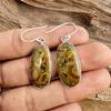 Натуральная бамбуковая яшма, серьги, серебряная пара, серьги из стерлингового серебра 925 пробы для женщин, серебряные серьги из яшмы, ювелирные изделия ручной работы, подарок для нее
