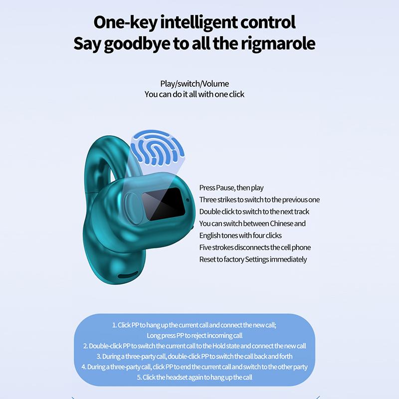 Гарнитура M10 Bluetooth 5.3 с сенсорным управлением и дисплеем питания. Новый зажим для ушей. Беспроводные спортивные бизнес-наушники с одним ухом, звук HiFi.