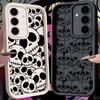 Чехол для телефона Samsung S26 S25 S24 S23 S21 S20 Ultra Ужас Черный Череп Скелет Funda Для Galaxy S25 S24 FE S26 Plus Мягкий Чехол