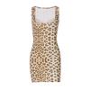 Модное сексуальное платье без рукавов в стиле Spice с леопардовым принтом и квадратным воротником для женщин