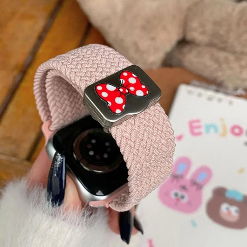 Мультяшный милый ремешок с бантиком на магнитной застежке для ремешка Apple Watch Ultra2 49 мм 45 мм 44 41 42 Correa для iWatch Series 10 9 8 SE 7 6