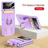 Ultra Thin Wristband Ring Bracket For Samsung Galaxy Z Flip 4 Case Hard Shockproof Matte Case With Small Screen Film Z Flip 4