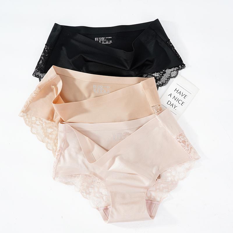 6PCS Sexy Lace Panties Seamless Women Underwear Briefs Nylon Silk for Ladies Cotton Transparent Lingerie