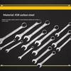 Combination Wrench Set Mirror Polished Scratch Resistant Spanner for Car Motorcycle Repair Road Emergency Use