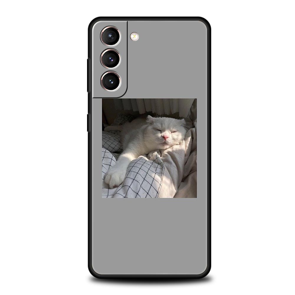 Cute Puppy Cat Phone Case For Samsung Galaxy S24 S23 S22 S20 Ultra S21 FE 5G S10 S9 Plus S10E Soft Silicone Cover