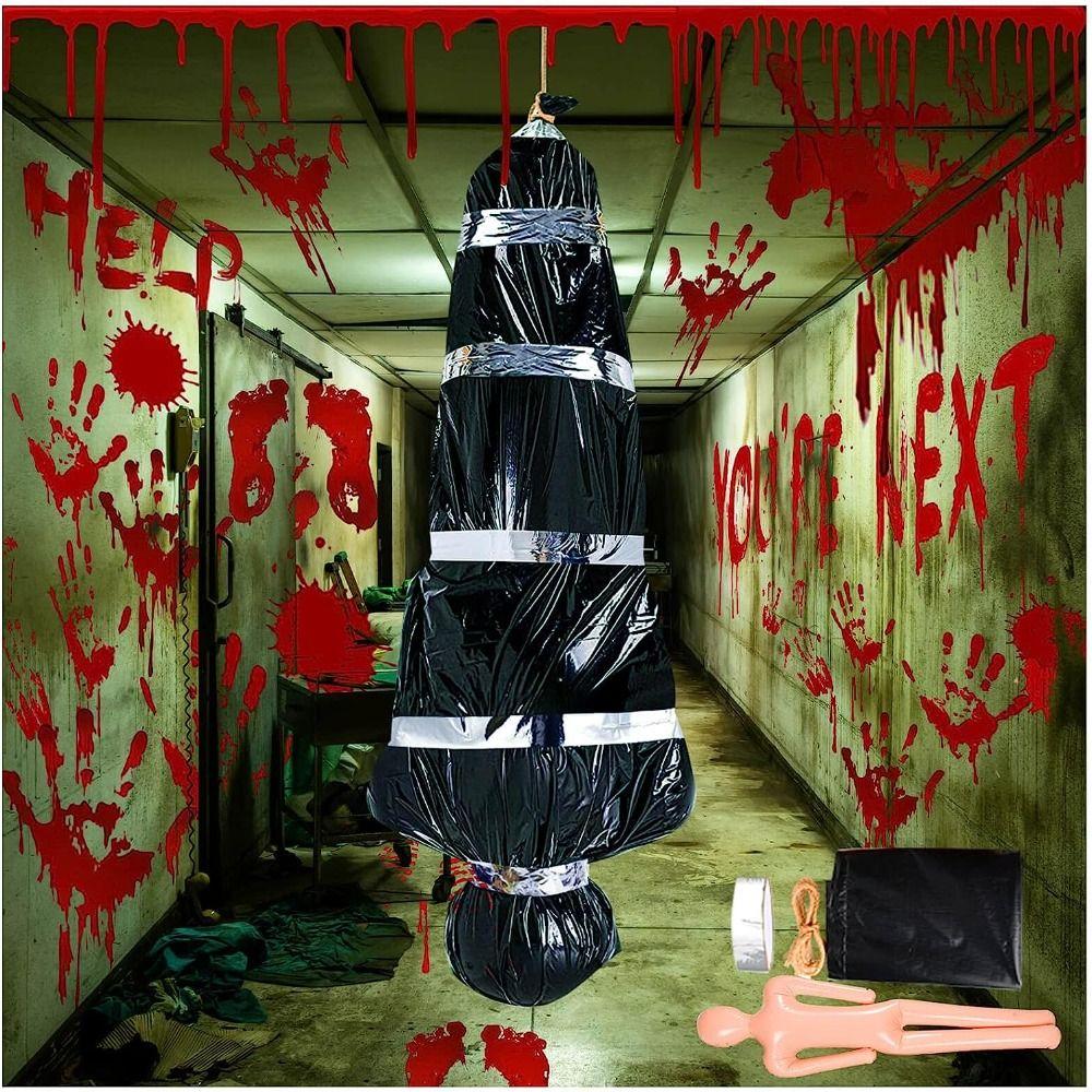 Scary Hanging Corpse Inflatable Halloween Ornament Halloween Decorations Dead Victim Props  Yard